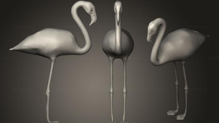 Animal figurines (Glad Flamingo Fixed, STKJ_1011) 3D models for cnc